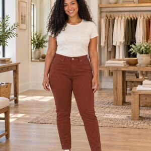 Ymi-jeans Women's Brown and Burgundy Jeans